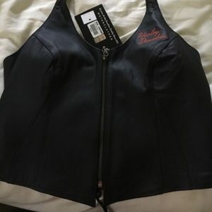 Black leather halter